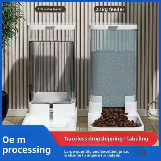Automatic Cat & Dog Food Dispenser with Water Feeder - 3.8L Dual Pet Feeding Station
