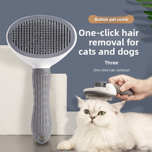 Self-Cleaning Grooming Brush for Pets - Deshedding Comb + Massage Function | One-Click Fur Release