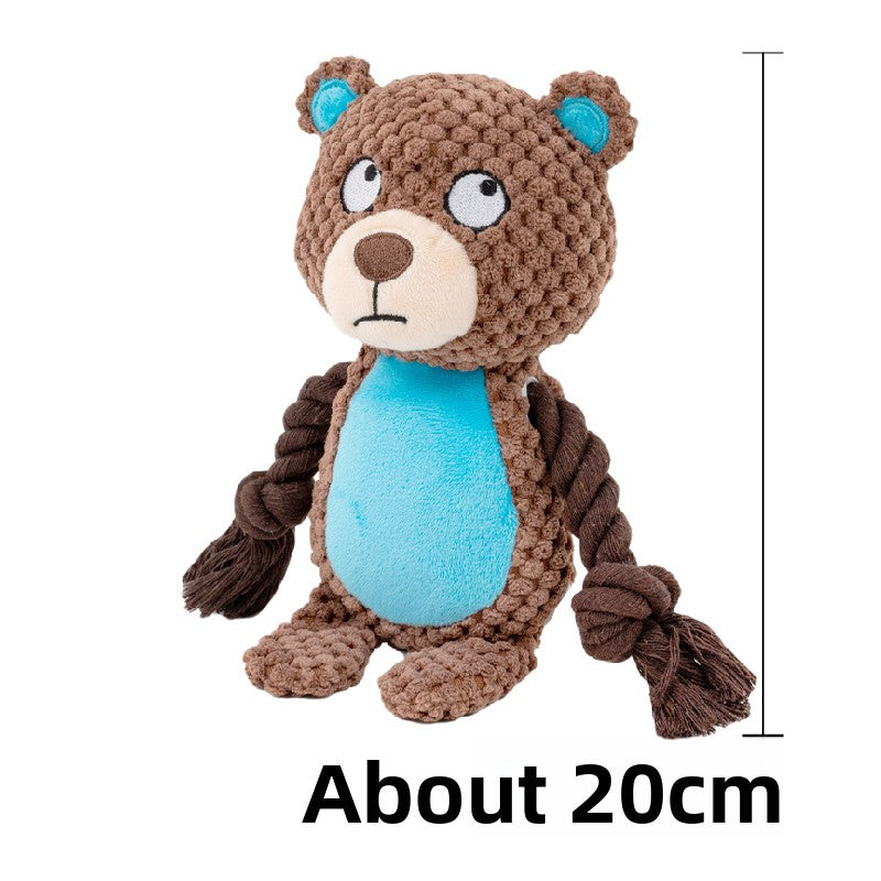 Plush Crinkle Squeaky Toy for Dogs - Durable Sound Play Toy with Animal Designs