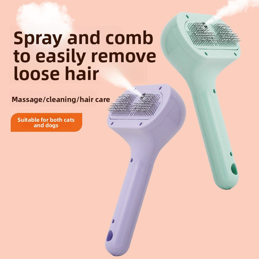 Pet Spray Hair Removal Comb - Easy One-Click Cleaning Brush for Cats & Dogs