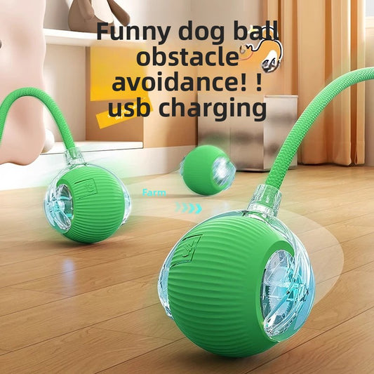 Interactive Dog Ball Toy - Automatic Electric Pet Toy with Rope - Active Play, Training & Boredom