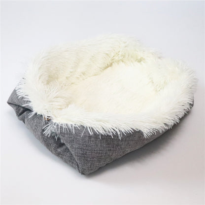 Comfy Cat Bed - 2-in-1 Foldable Plush Cat Bed