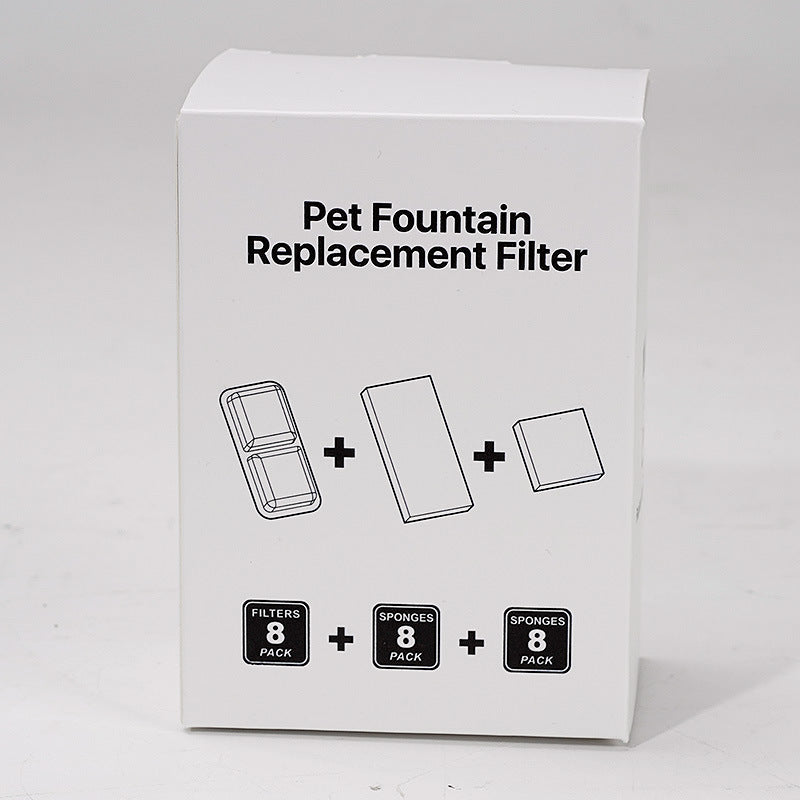 Pet Water Fountain Filter Replacement - Activated Carbon & Sponge Filters for Pet Water Dispensers