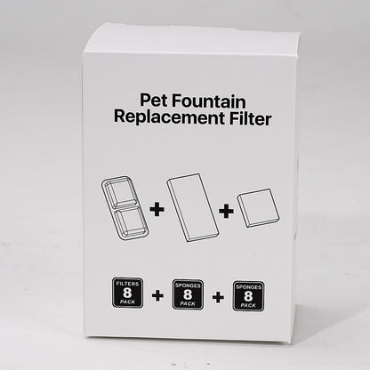 Pet Water Fountain Filter Replacement - Activated Carbon & Sponge Filters for Pet Water Dispensers