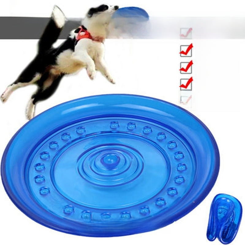 Durable Silicone Dog Frisbee - Chew-Resistant Flying Disc for Outdoor Training, Fetch & Playtime