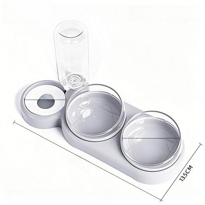 Double Pet Food and Water Bowl - Automatic Feeder with Water Dispenser for Pets