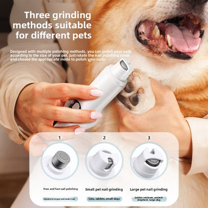 2-in-1 Professional Waterproof Pet Hair Trimmer & Nail Polisher | Quiet Dog & Cat Grooming Tool