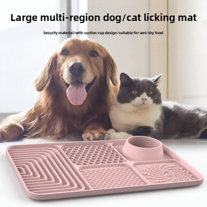 Silicone Pet Lick Mat - Slow Feeder Tray with Suction for Dogs & Cats, Anti-Choking Design