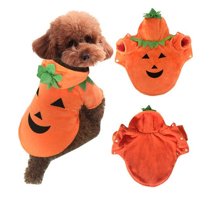 Halloween Pumpkin Pet Costume for Small Dogs and Cats
