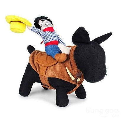 Funny Pet Cowboy Riding Costume for Dogs | Horse Rider Dog Outfit