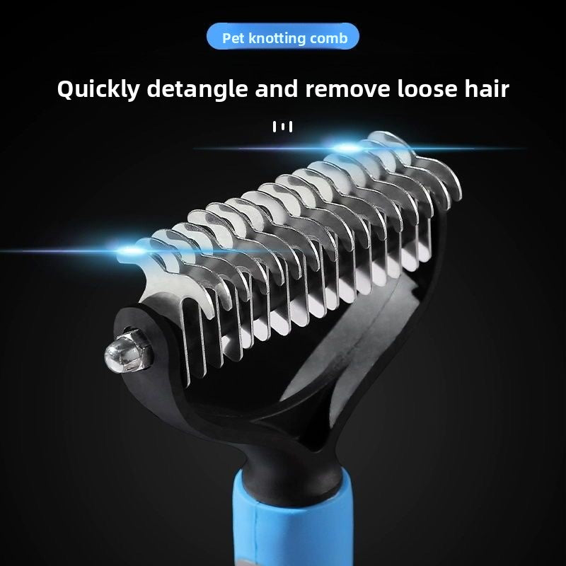 Pet Dematting Comb for Dogs & Cats ? Dual-Sided Grooming Brush for Tangled Hair & Knots | Detangling & Deshedding Tool