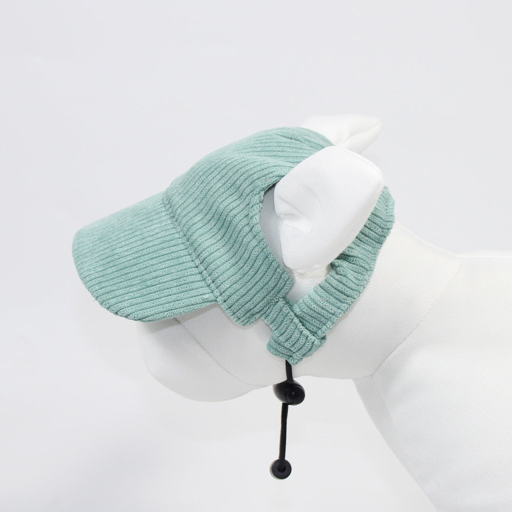 Corduroy Pet Sun Hat for Dogs ? Adjustable Summer Cap for Small & Medium Breeds