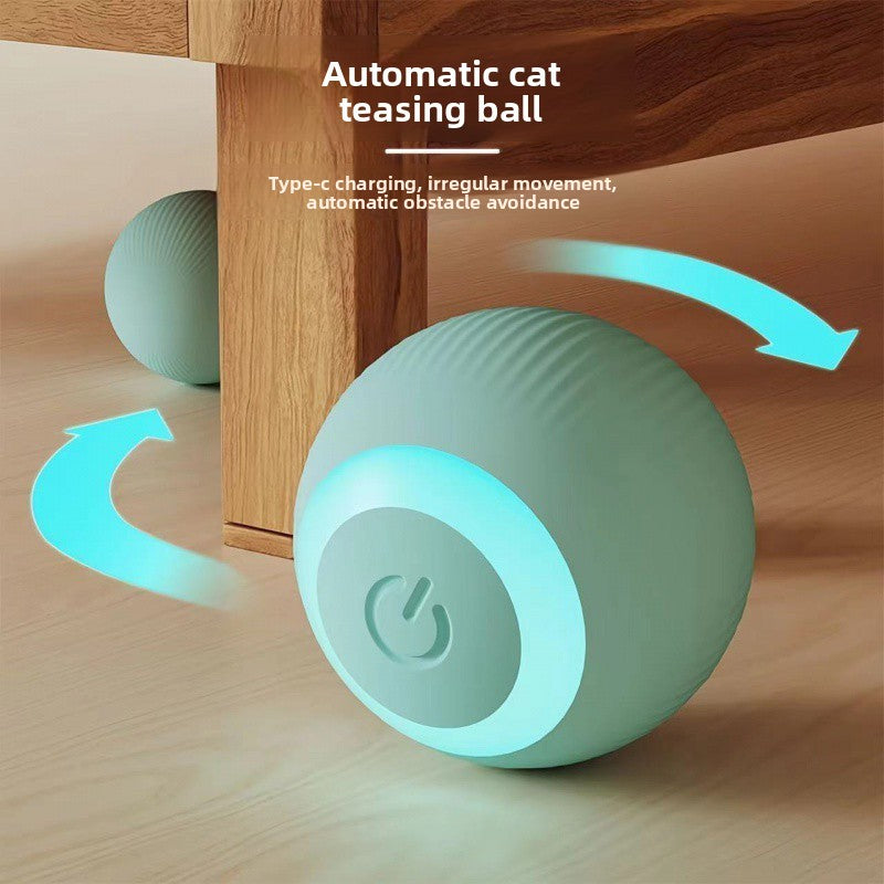 Automatic Smart Cat Teasing Ball ? LED Light Interactive Electric Toy | USB Rechargeable Motion Ball for Indoor Cats