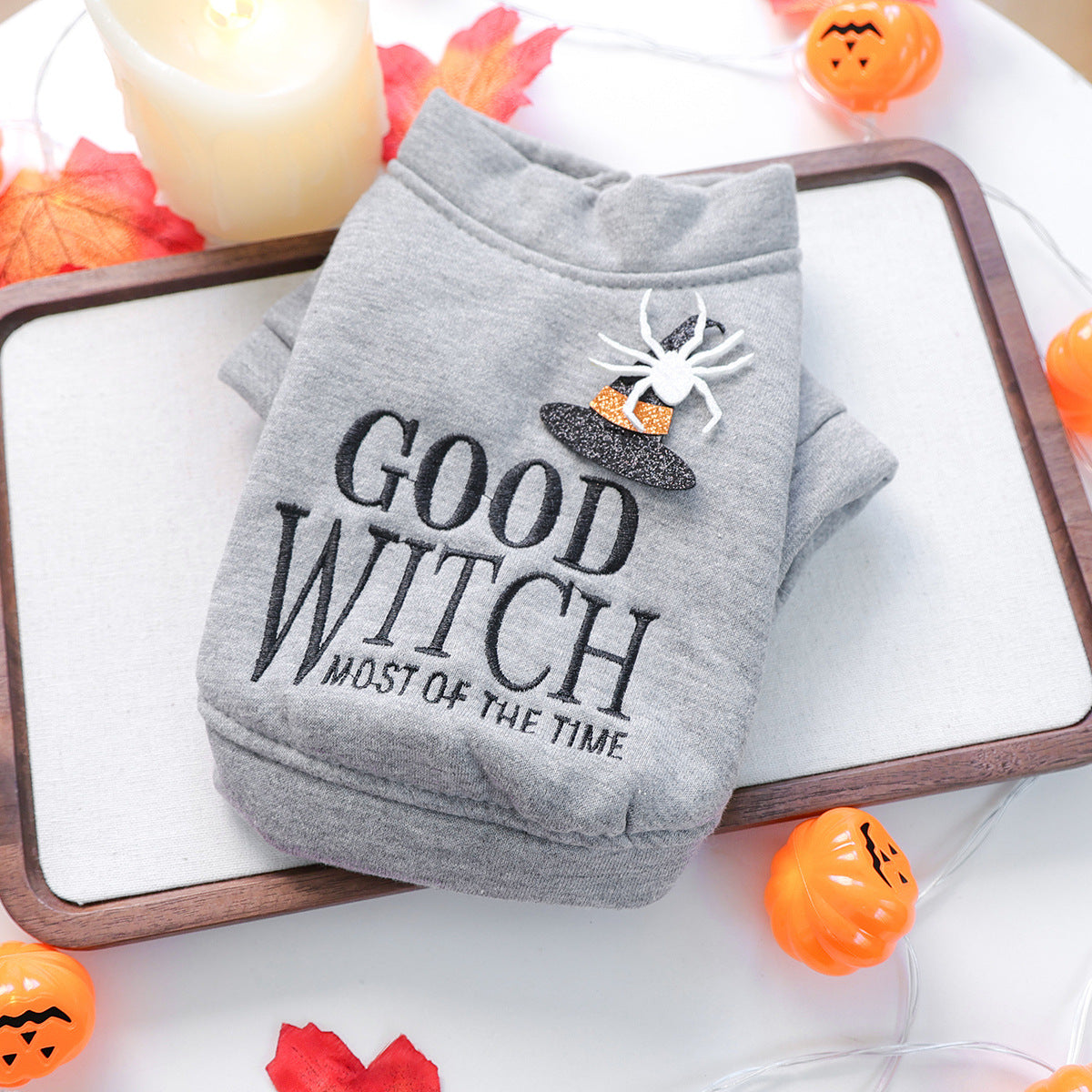 Halloween Pet Sweatshirt ? ?Good Witch? Cozy Pullover for Cats & Dogs