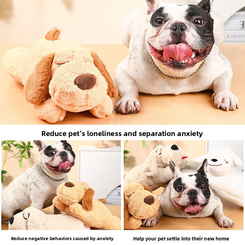 Plush Heartbeat Pet Toy - Calming Comfort Companion for Puppies & Kittens | Anxiety Relief Plush