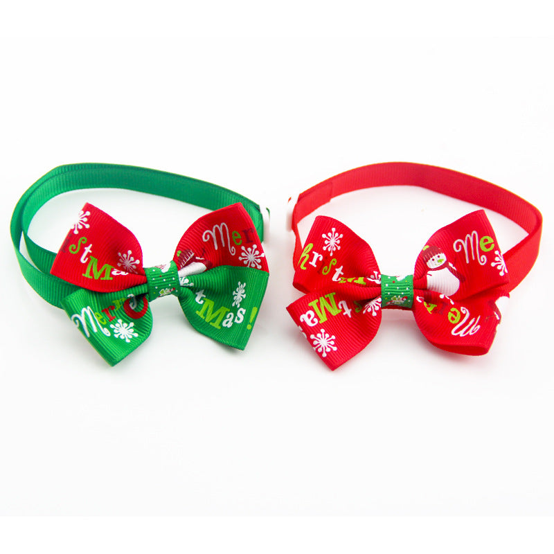 Festive Pet Bow Tie Collar ? Adjustable Christmas Accessory for Dogs and Cats