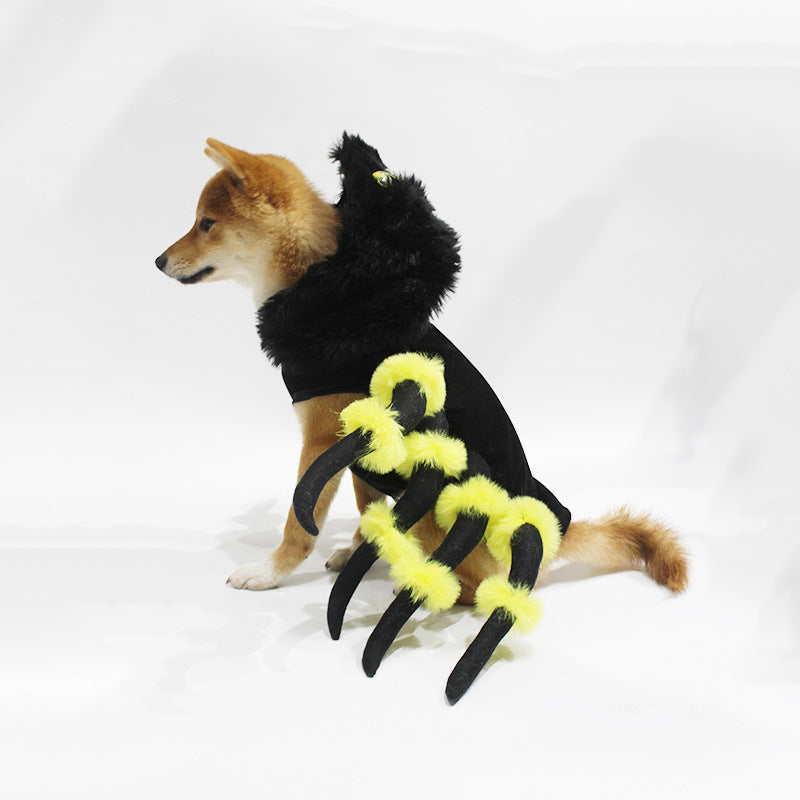 Funny Pet Spider Costume for Dogs & Cats ? Halloween Cosplay Outfit
