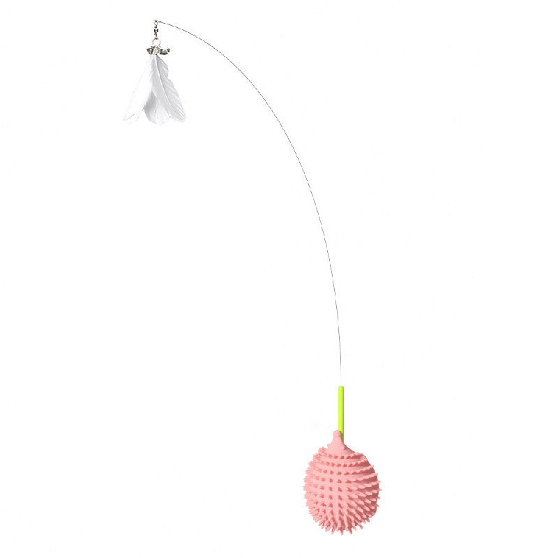Arch Cat Self-Grooming & Scratching Brush with Tease Stick ? Self-Massage Cat Arch Toy for Itching, Shedding, and Play