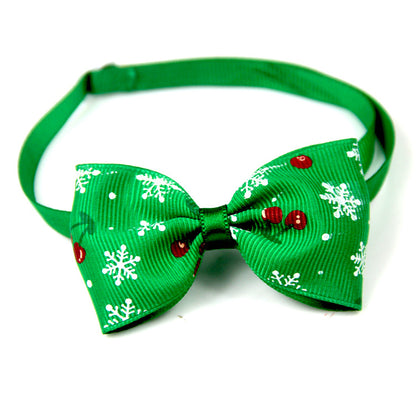 Festive Pet Bow Tie Collar - Adjustable Christmas Accessory for Dogs and Cats