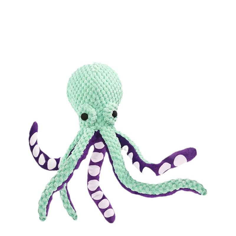 Octopus Plush Squeaky Toy for Dogs - Durable Rope Legs & Crinkle Sound Play Toy | Chew & Tug Fun