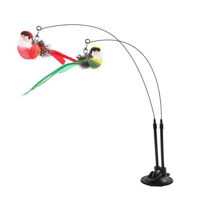 Simulation Bird Cat Toy with Suction Cup - Interactive Motion Teaser for Indoor Cats