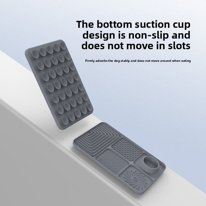 Silicone Pet Lick Mat ? Slow Feeder Tray with Suction for Dogs & Cats, Anti-Choking Design