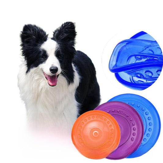 Durable Silicone Dog Frisbee - Chew-Resistant Flying Disc for Outdoor Training, Fetch & Playtime