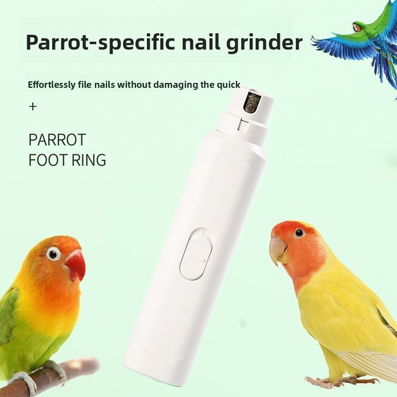 Electric Parrot Nail Grinder ? Quiet Bird Nail Trimmer for Parakeets, Cockatiels & Small Birds | Safe & Rechargeable Grooming Tool