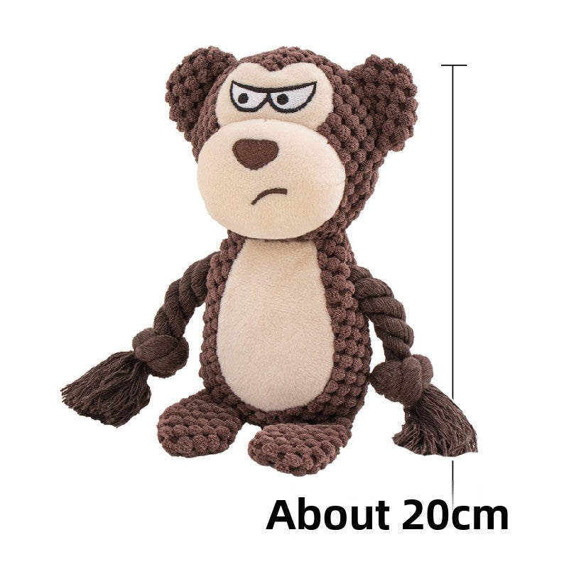 Plush Crinkle Squeaky Toy for Dogs - Durable Sound Play Toy with Animal Designs