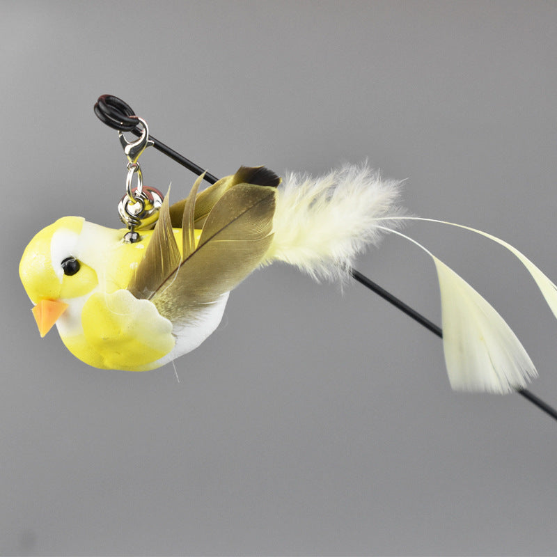 Simulation Bird Cat Toy with Suction Cup ? Interactive Motion Teaser for Indoor Cats | Realistic Flying Bird Design