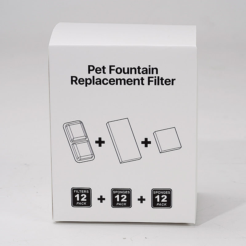 Pet Water Fountain Filter Replacement - Activated Carbon & Sponge Filters for Pet Water Dispensers
