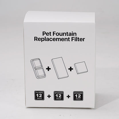 Pet Water Fountain Filter Replacement - Activated Carbon & Sponge Filters for Pet Water Dispensers