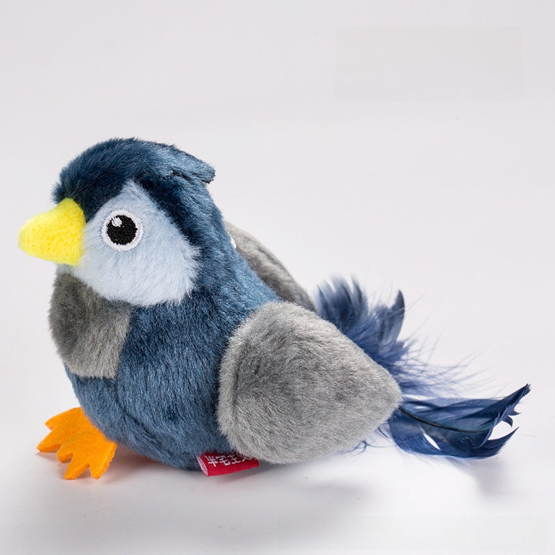 Interactive Plush Bird Cat Toy ? Sounding Starling Toy for Play, Exercise & Entertainment