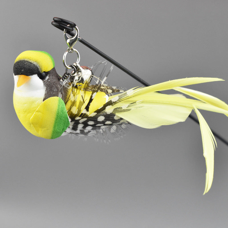 Simulation Bird Cat Toy with Suction Cup ? Interactive Motion Teaser for Indoor Cats | Realistic Flying Bird Design