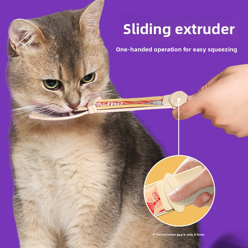 Pet Snack Squeeze Feeder - One-Handed Treat Dispenser for Cats, Dogs & Small Pets
