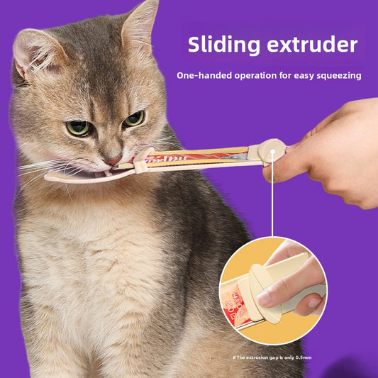 Pet Snack Squeeze Feeder - One-Handed Treat Dispenser for Cats, Dogs & Small Pets