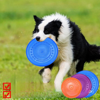 Durable Silicone Dog Frisbee - Chew-Resistant Flying Disc for Outdoor Training, Fetch & Playtime