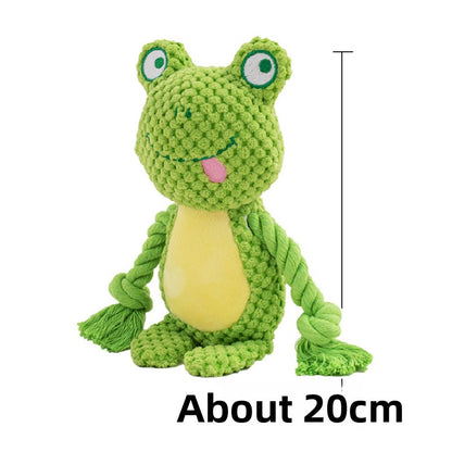 Plush Crinkle Squeaky Toy for Dogs - Durable Sound Play Toy with Animal Designs