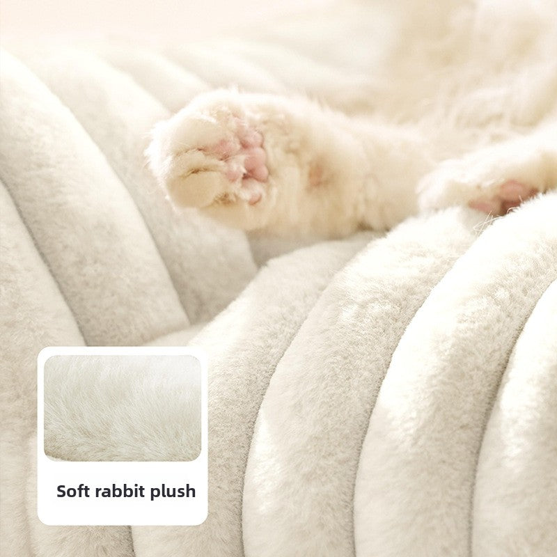 Removable Washable Plush Cat Bed - Soft Cozy Pet Sofa for Cats & Small Dogs