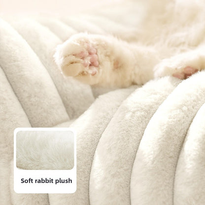 Removable Washable Plush Cat Bed - Soft Cozy Pet Sofa for Cats & Small Dogs