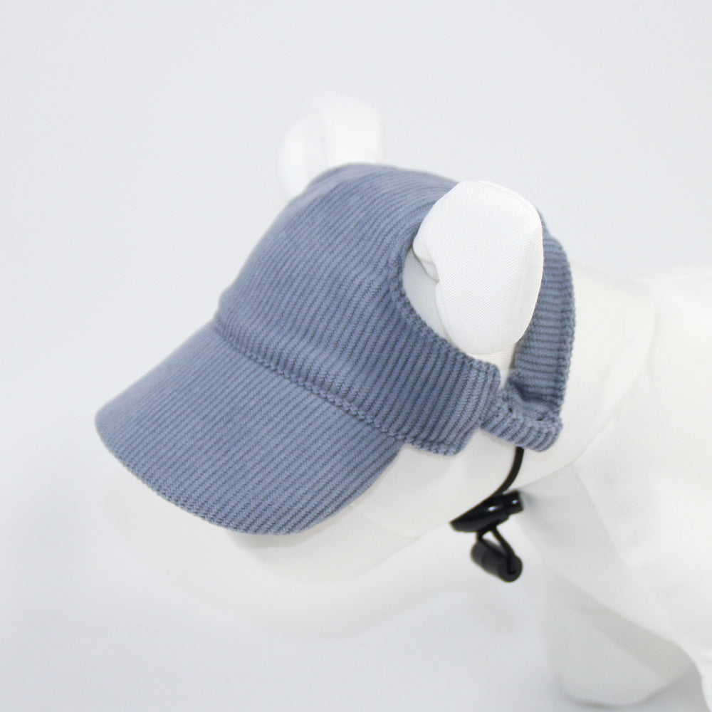 Corduroy Pet Sun Hat for Dogs ? Adjustable Summer Cap for Small & Medium Breeds
