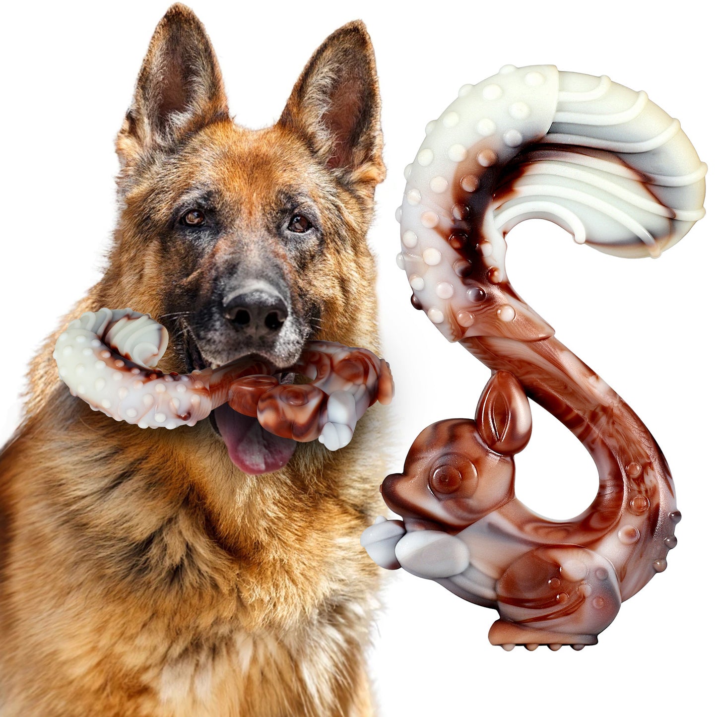 Durable Beef-Flavor Dog Chew Toy - Tough Teething Toy for Aggressive Chewers & Dental Care