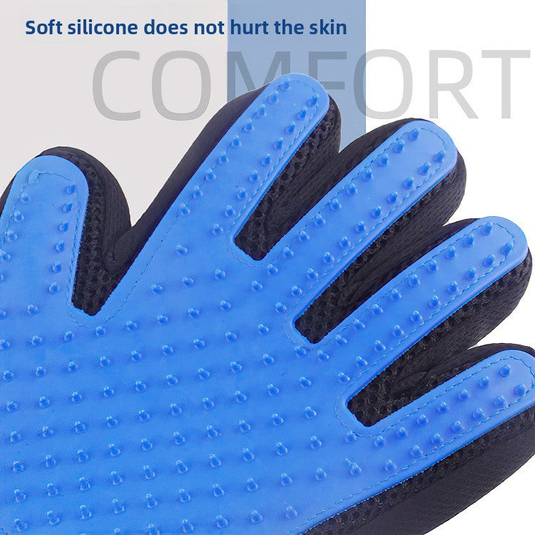 Pet Bath Grooming Gloves ? Hair Removal & Massage Mitt for Cats & Dogs