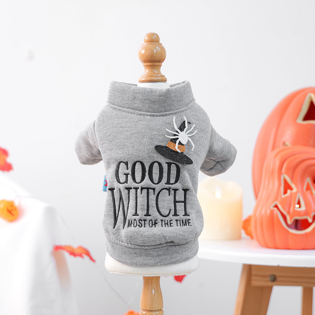 Halloween Pet Sweatshirt ? ?Good Witch? Cozy Pullover for Cats & Dogs