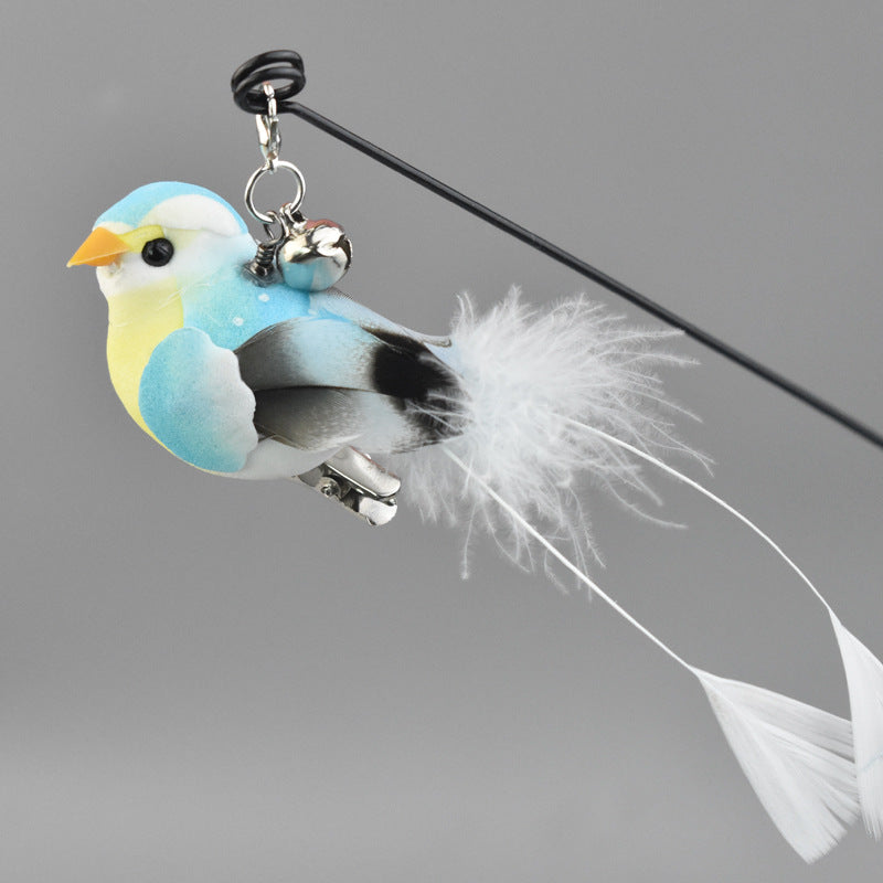 Simulation Bird Cat Toy with Suction Cup ? Interactive Motion Teaser for Indoor Cats | Realistic Flying Bird Design