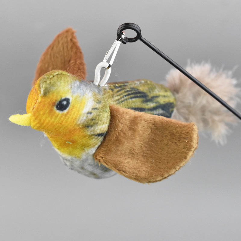Simulation Bird Cat Toy with Suction Cup ? Interactive Motion Teaser for Indoor Cats | Realistic Flying Bird Design