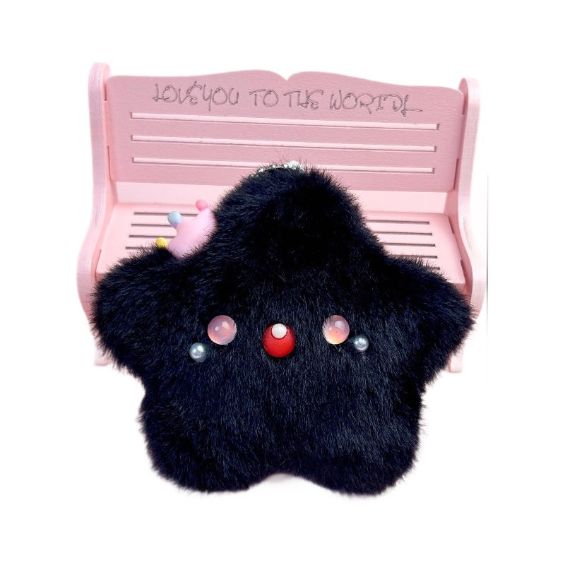 Cute Plush Star Squeaky Toy Keychain for Cats & Dogs ? Soft Interactive Pet Toy for Playtime & Chewing