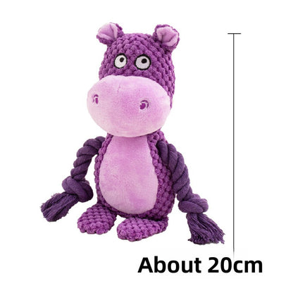 Plush Crinkle Squeaky Toy for Dogs - Durable Sound Play Toy with Animal Designs