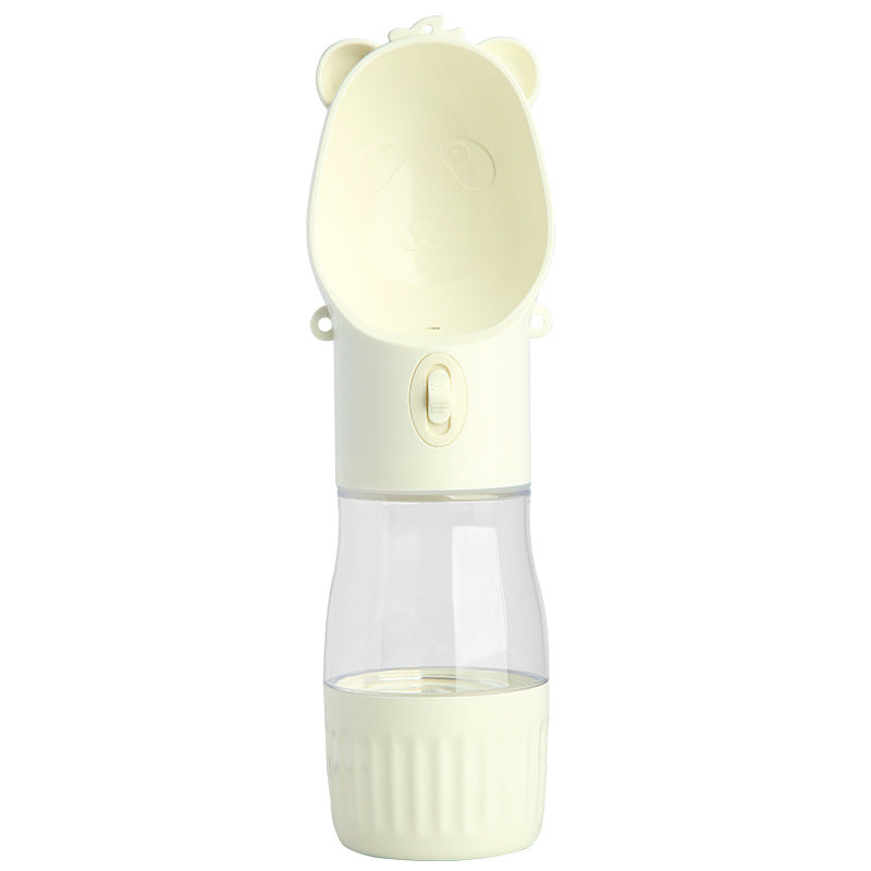 Portable Pet Water Bottle with Food Cup & Strap ? Leak-Proof Travel Dispenser for Dogs & Cats | Outdoor Walking Hydration Bottle