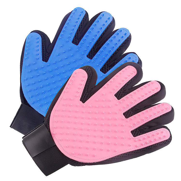 Pet Bath Grooming Gloves ? Hair Removal & Massage Mitt for Cats & Dogs